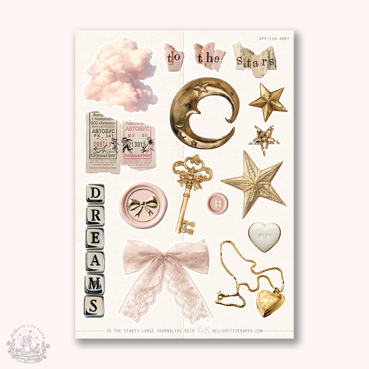 Junk  Journaling deco stickers - To the stars (F26-A007)