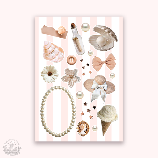 Junk Journaling deco stickers - Pearl Princess (A032)