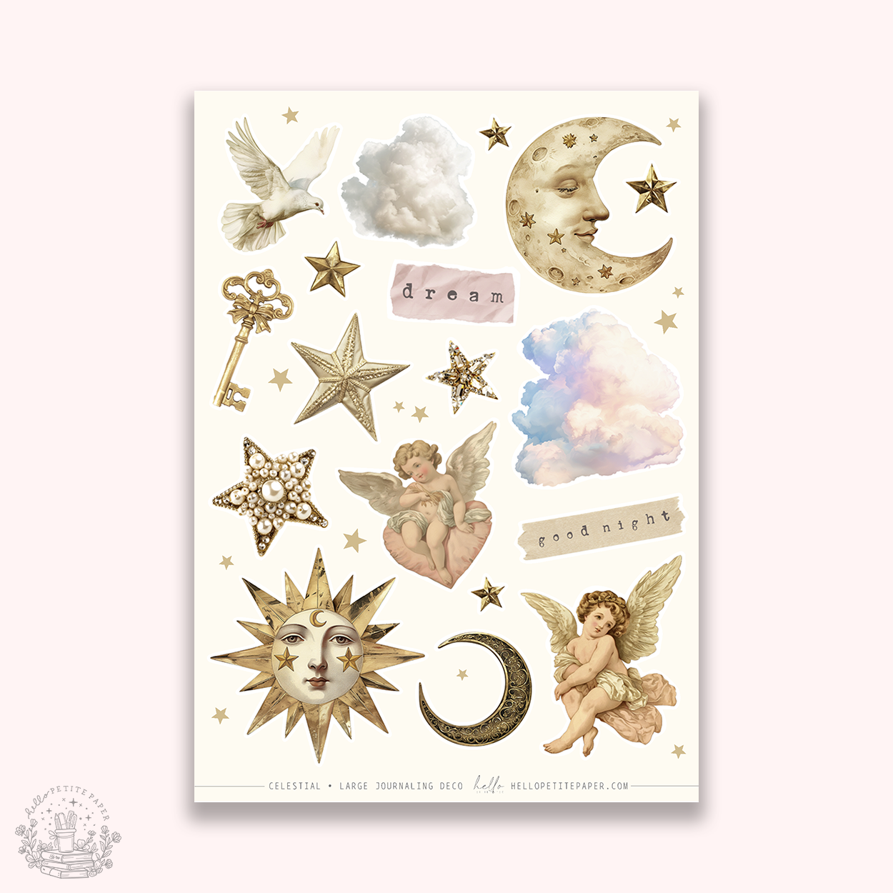 Junk  Journaling deco stickers - Celestial (F26-A003)