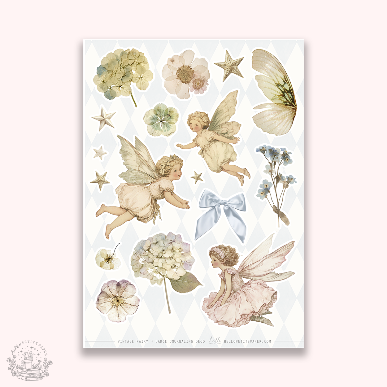 Junk  Journaling deco stickers - Vintage Fairies (F26-A004)
