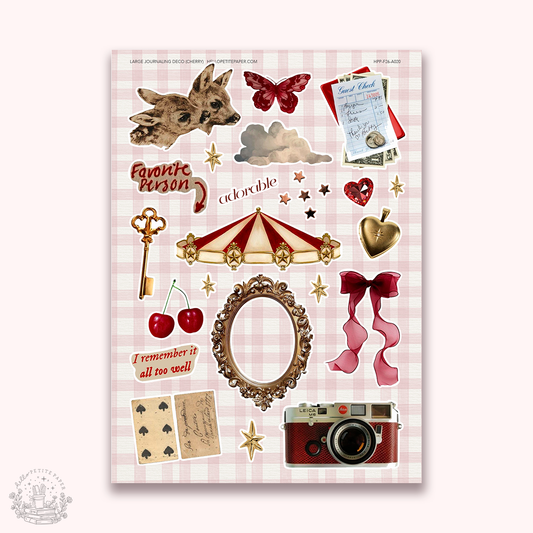 Junk Journaling deco stickers - Cherry (A020)