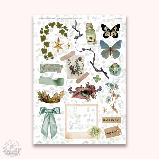 Junk Journaling deco stickers - Forest magic (A016)