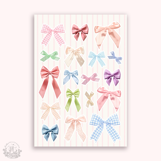 Junk Journaling deco stickers - Colorful bows (A033)