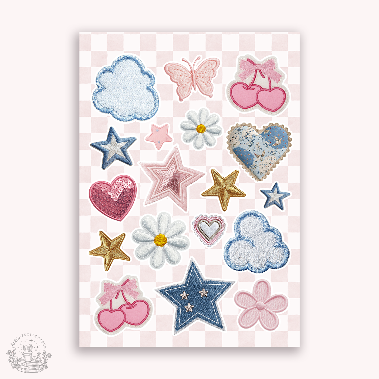 Junk Journaling deco stickers - Fabric Patches (A024)