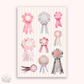 Junk Journaling deco stickers - Rosettes (A023)