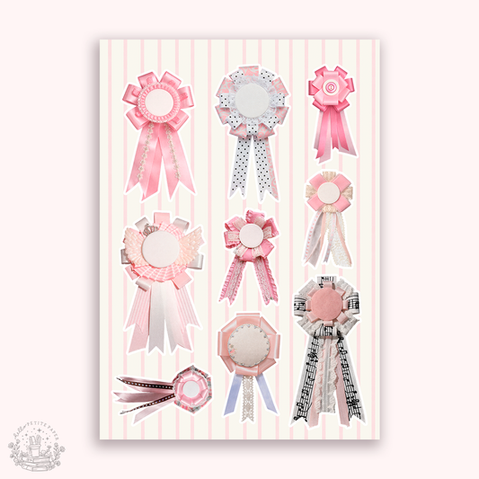 Junk Journaling deco stickers - Rosettes (A023)