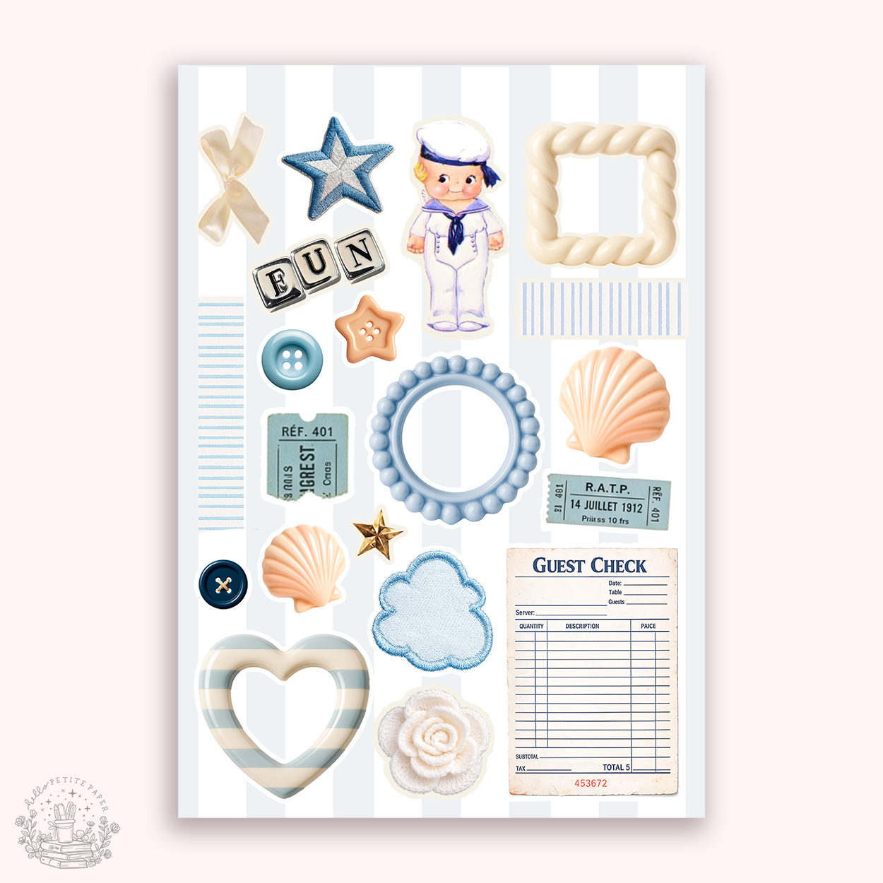 Junk Journaling deco stickers - Summer fun (A028)