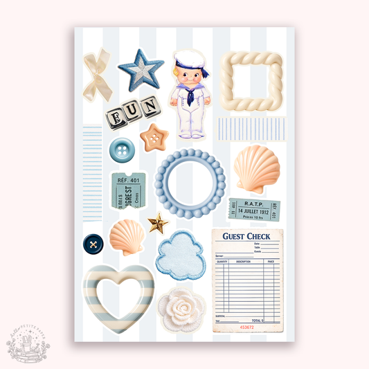 Junk Journaling deco stickers - Summer fun (A028)
