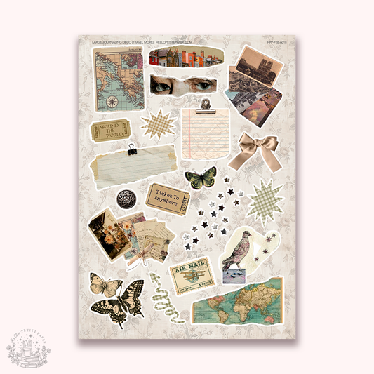 Junk Journaling deco stickers - Travel more (A018)