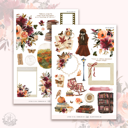 Letters to Fall  - Journaling Sticker Kit.