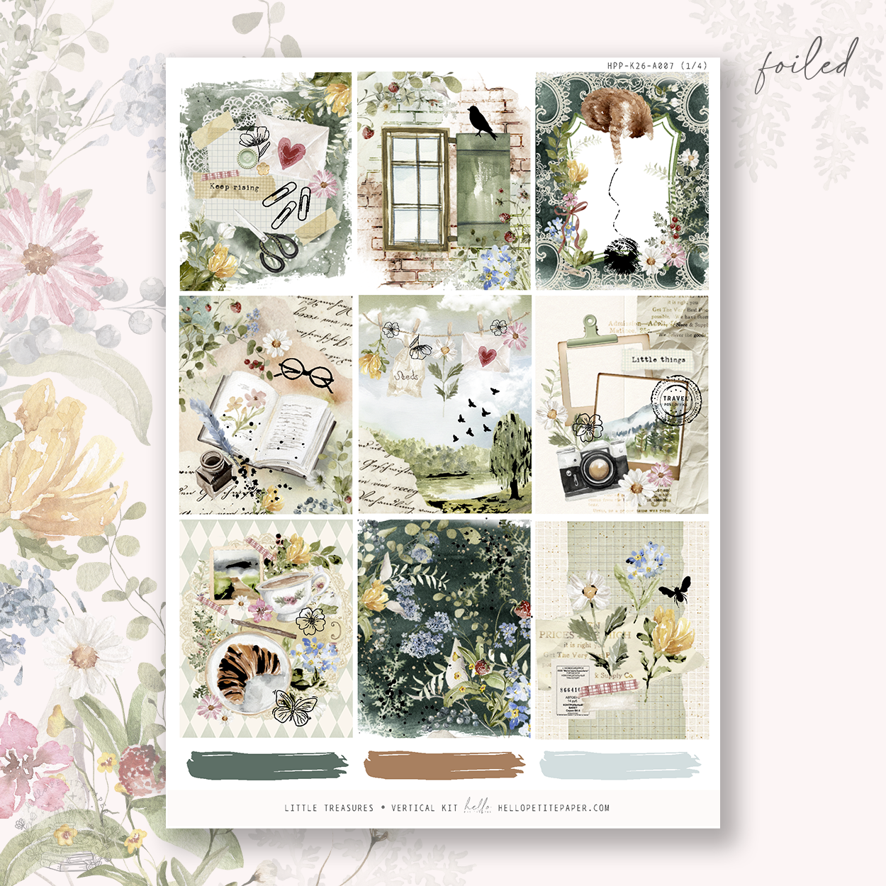Little Treasures - gold FOILED sticker kit