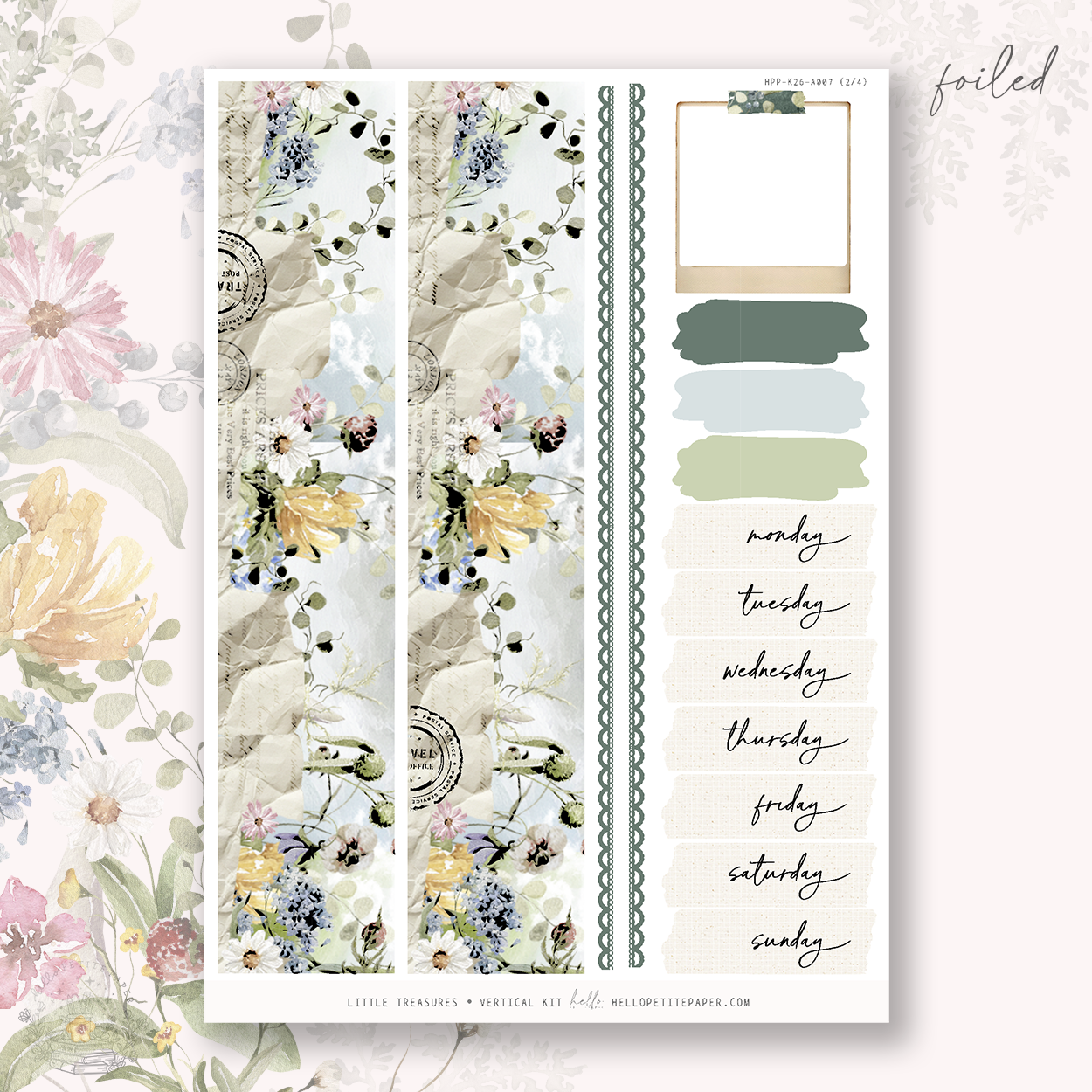 Little Treasures - gold FOILED sticker kit