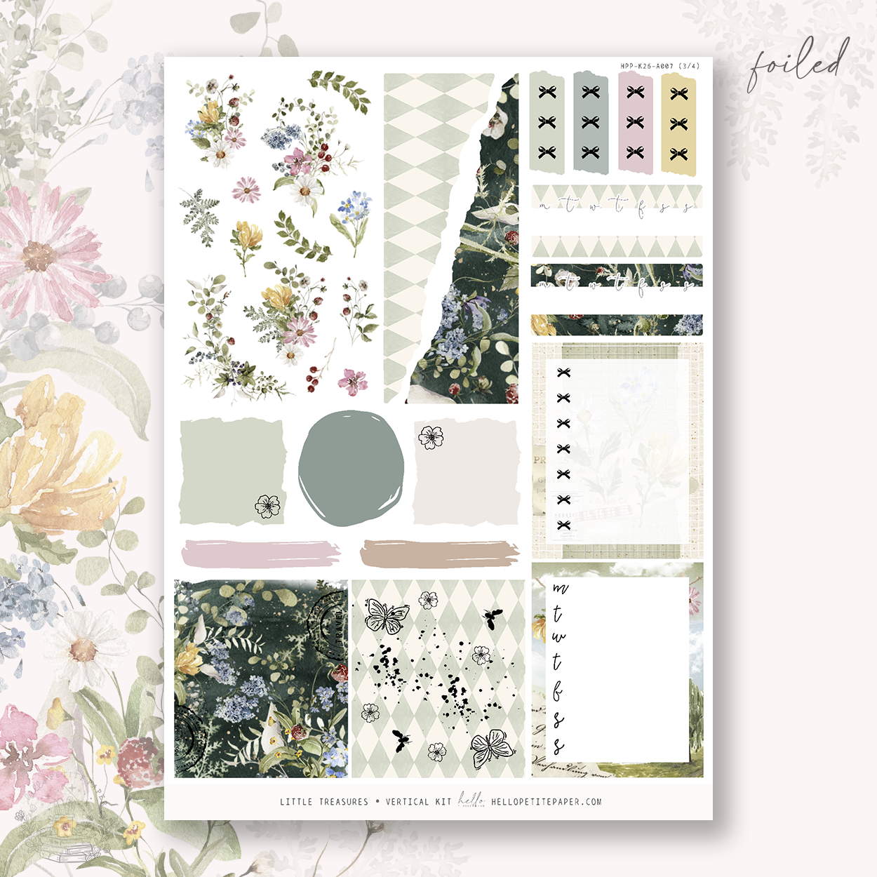 Little Treasures - gold FOILED sticker kit