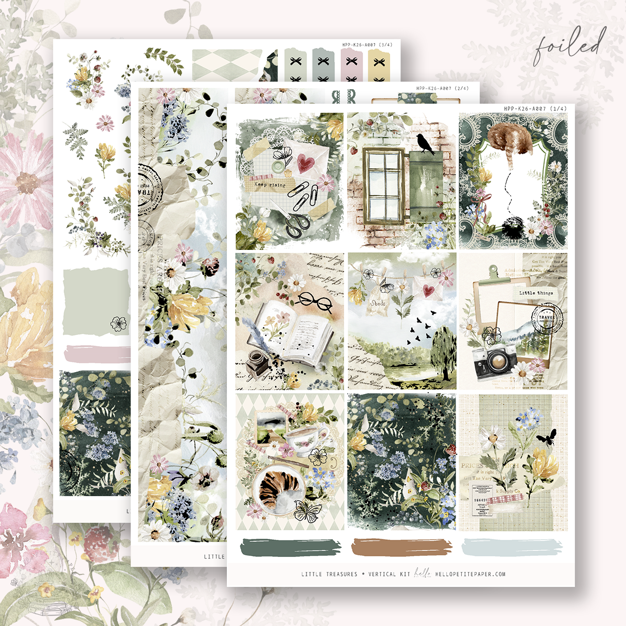 Little Treasures - gold FOILED sticker kit