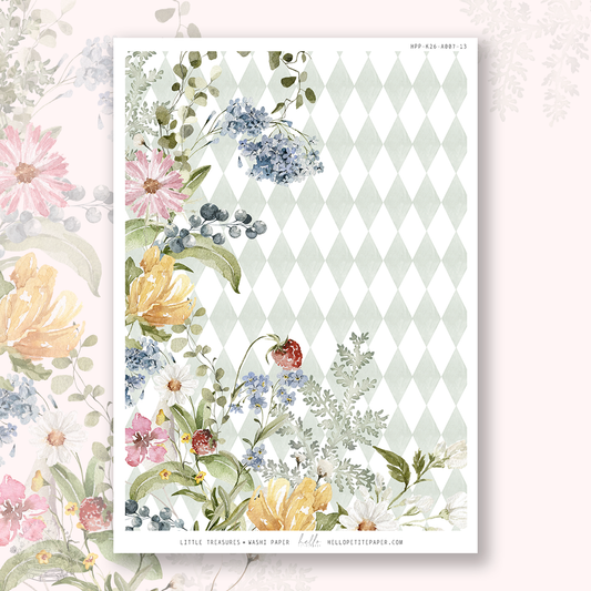 Little treasures - tearable washi sticker sheet