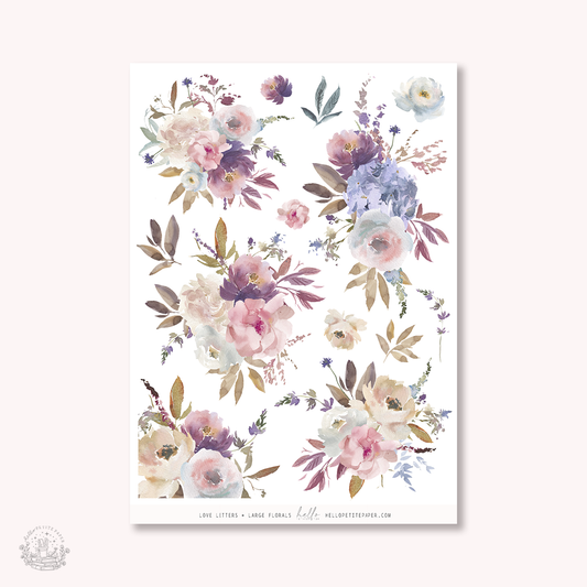 Love Letters - Large Floral Deco Stickers