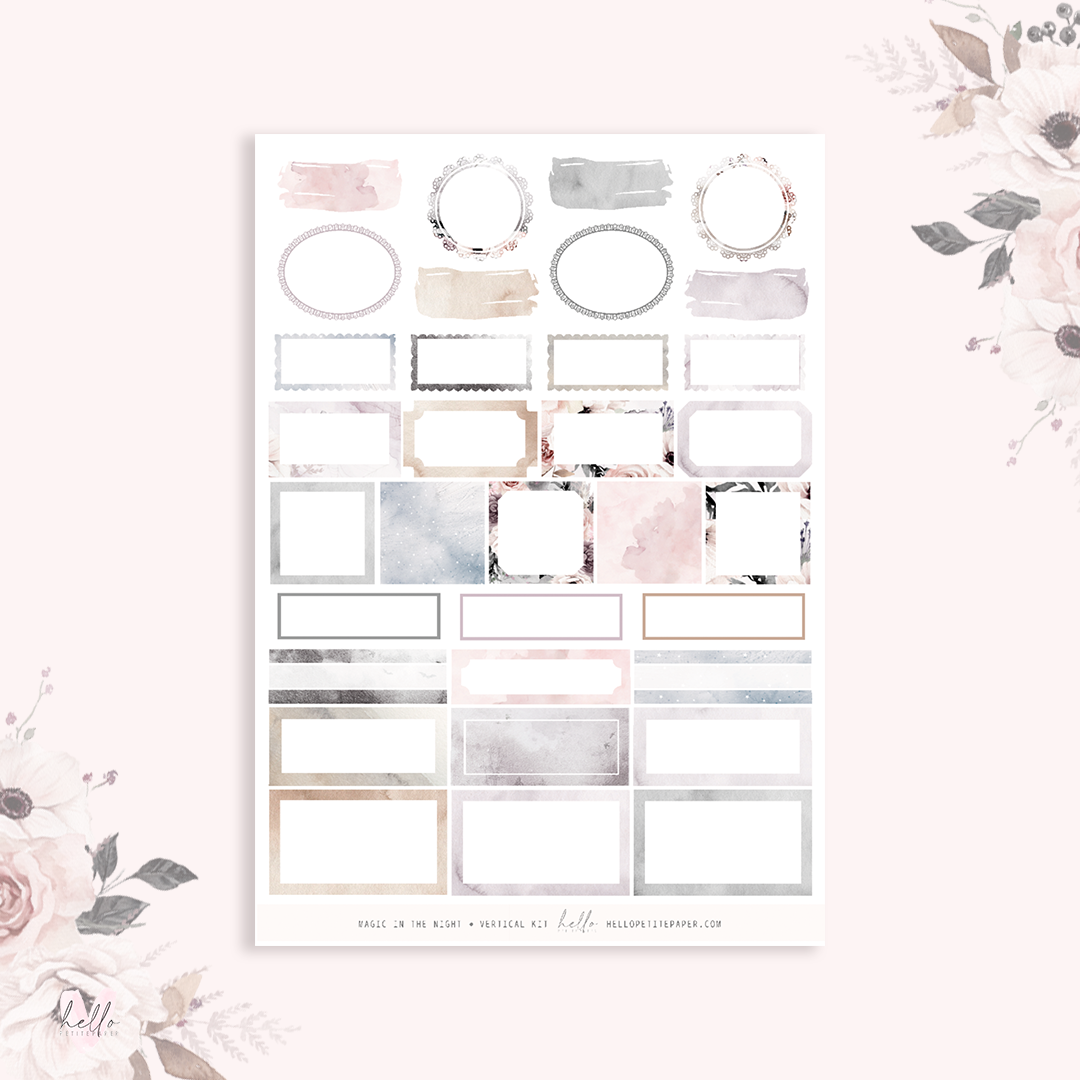 Magic in the night - FOILED KIT - premium matte paper sticker kit