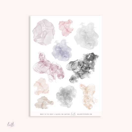 Magic in the night - Large Alcohol Ink Swatches