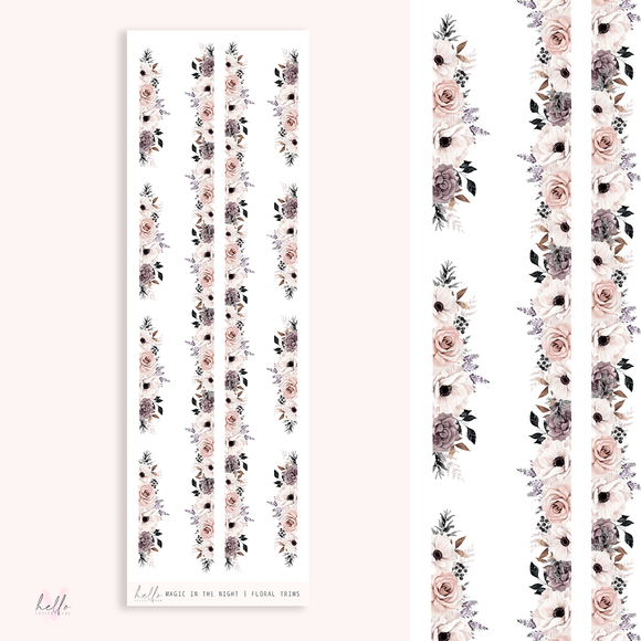 Floral trims | Magic in the night - planner stickers