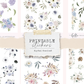 Printable Mini floral stickers (set 1) - digital download