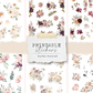 Printable Mini floral stickers (set 2) - digital download