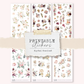 Printable Mini floral stickers (set 2) - digital download