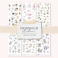 Printable Mini floral stickers (set 3) - digital download