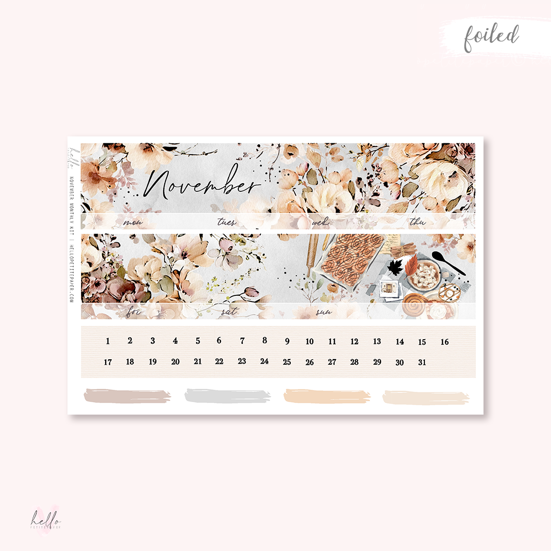 November Monthly Sticker Kit