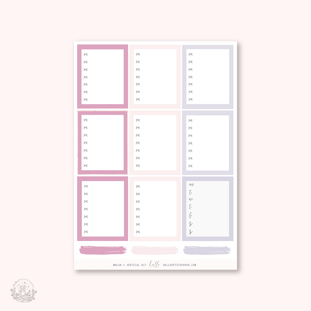 Mulan - planner sticker kit (4 sheets or a la carte)