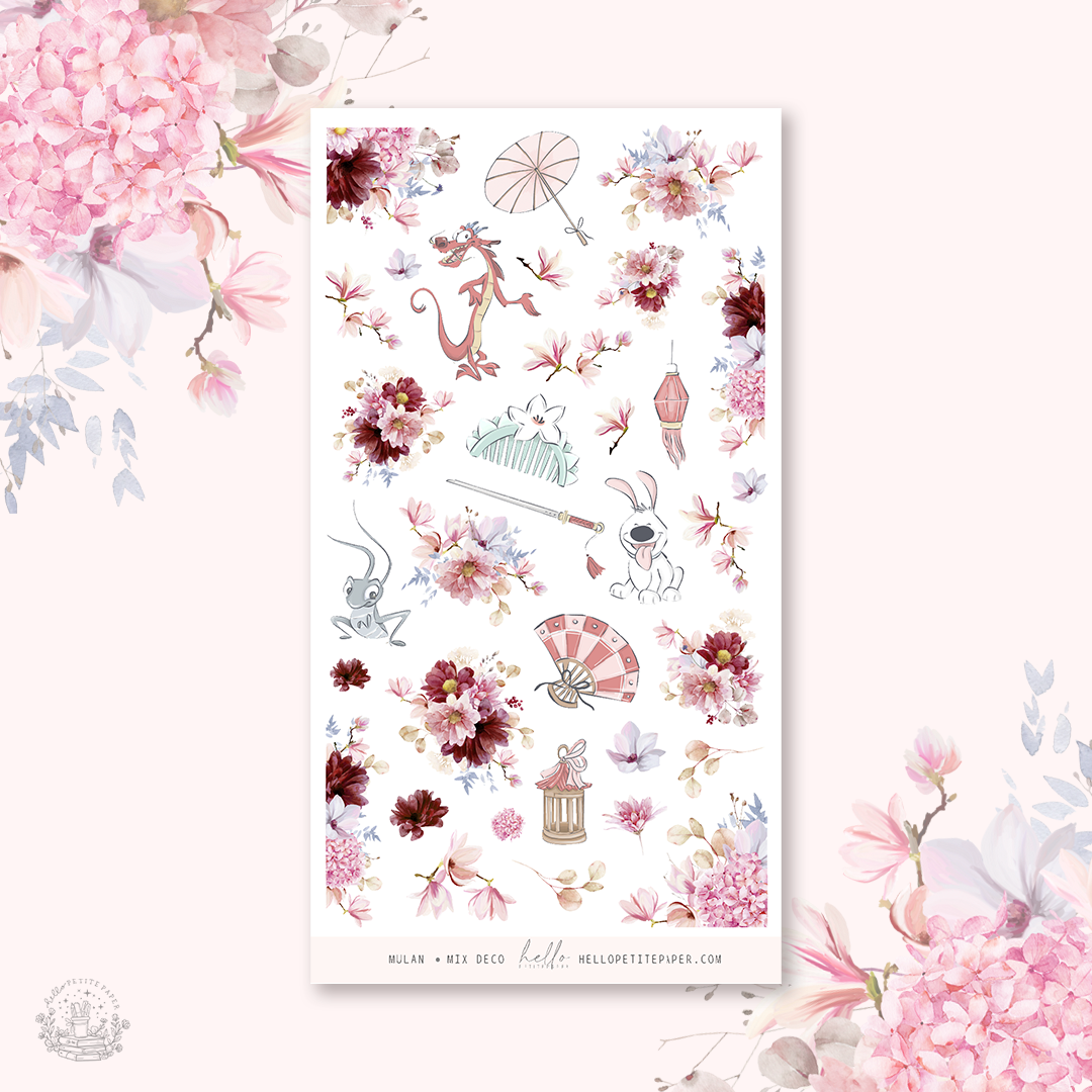 Mulan - MIX deco, planner stickers