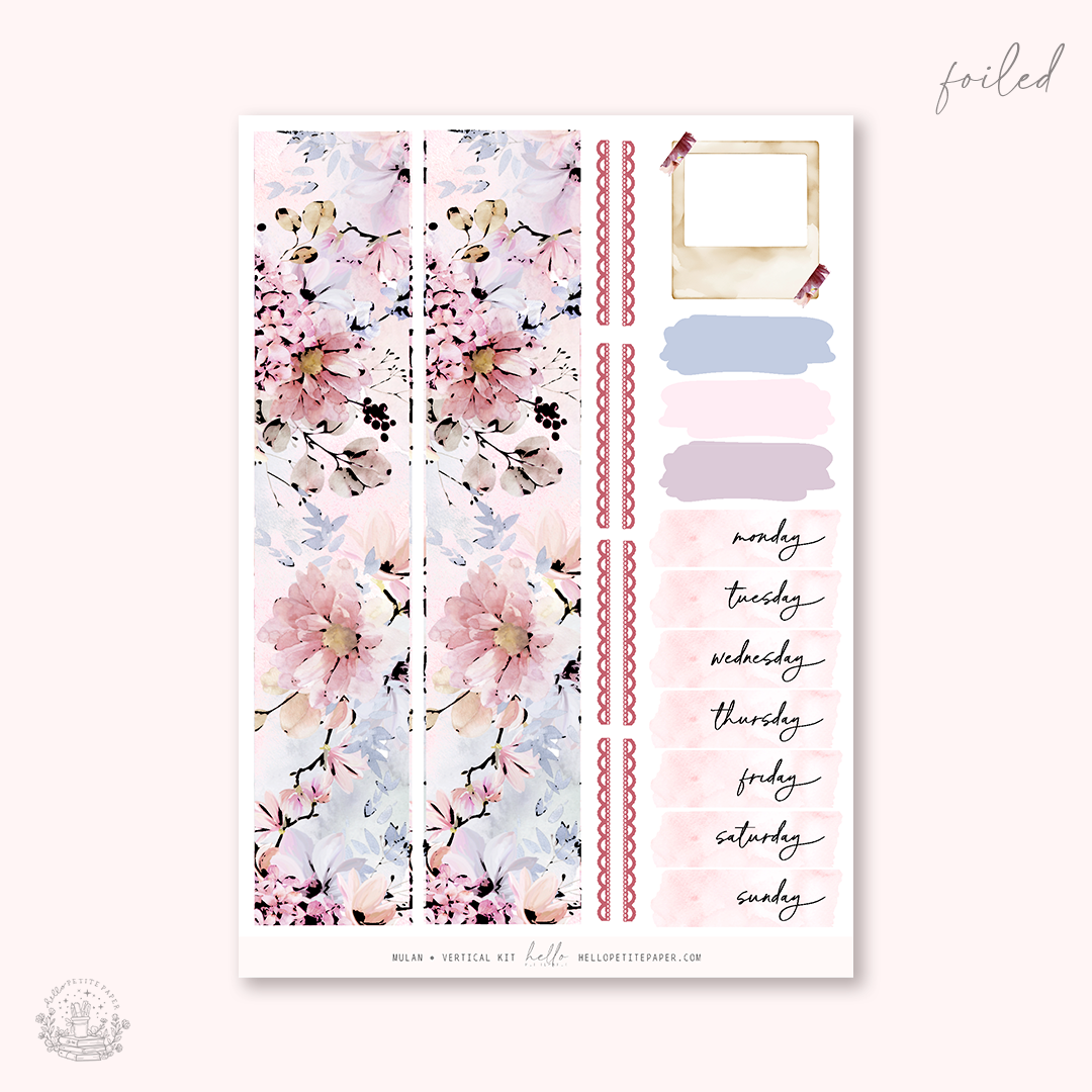 Mulan - FOILED KIT - premium matte paper sticker kit