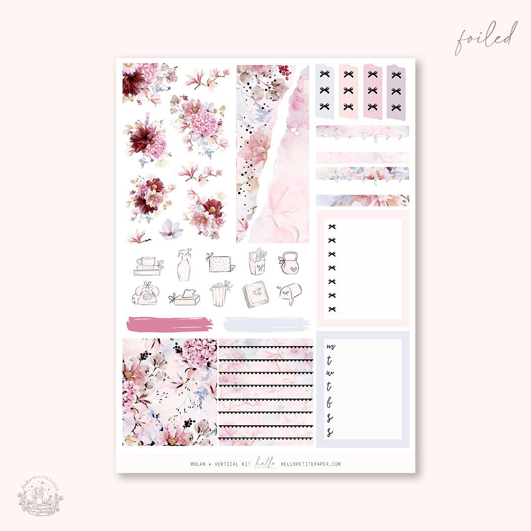 Mulan - FOILED KIT - premium matte paper sticker kit