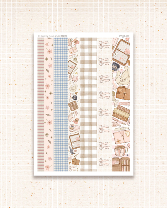 Doodle deco stickers -  My favorite things 05 (washi strips).