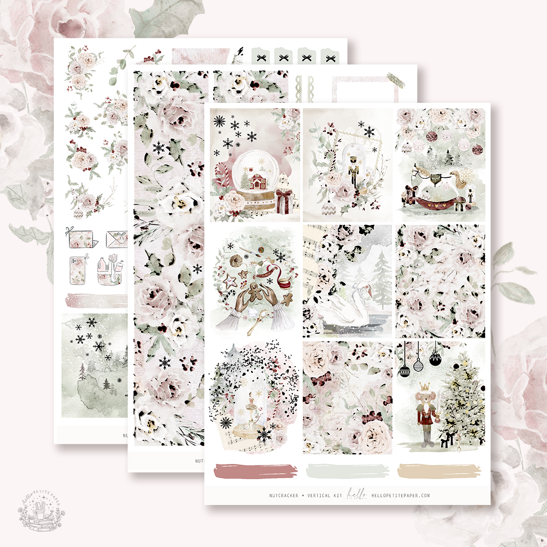 Nutcracker - rose gold FOILED KIT - premium matte paper sticker kit