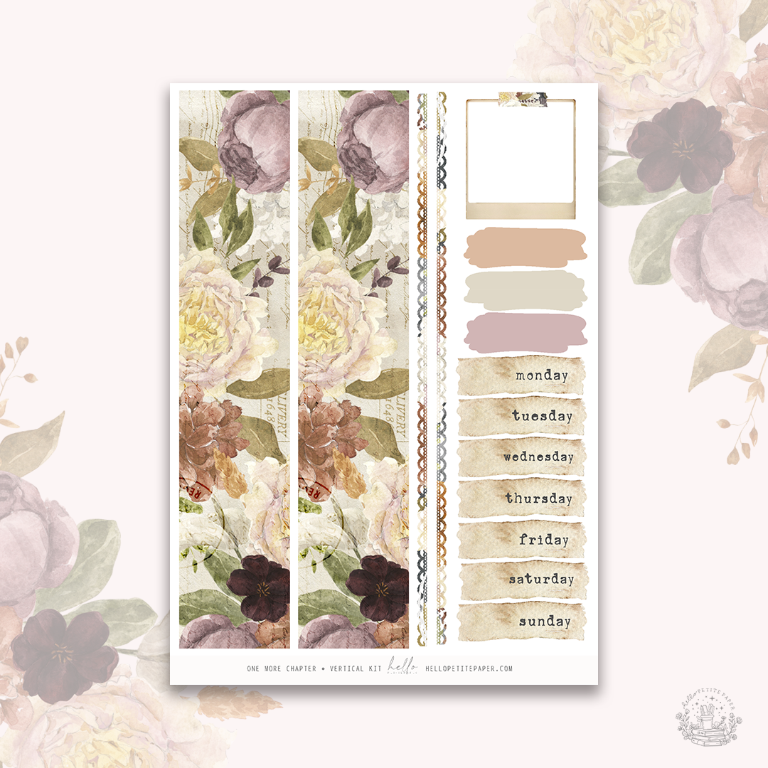 One more chapter   - planner sticker kit (4 sheets or a la carte)