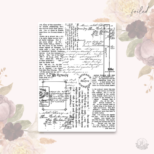 Washi paper - FOILED text | tearable washi sticker sheet