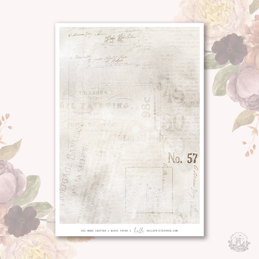 Washi paper - One more Chapter (pattern) | tearable washi sticker sheet