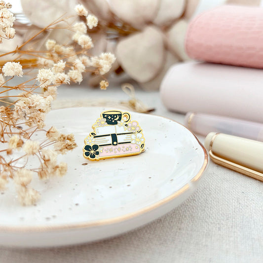 Journals & Coffee - limited edition magnetic enamel pin
