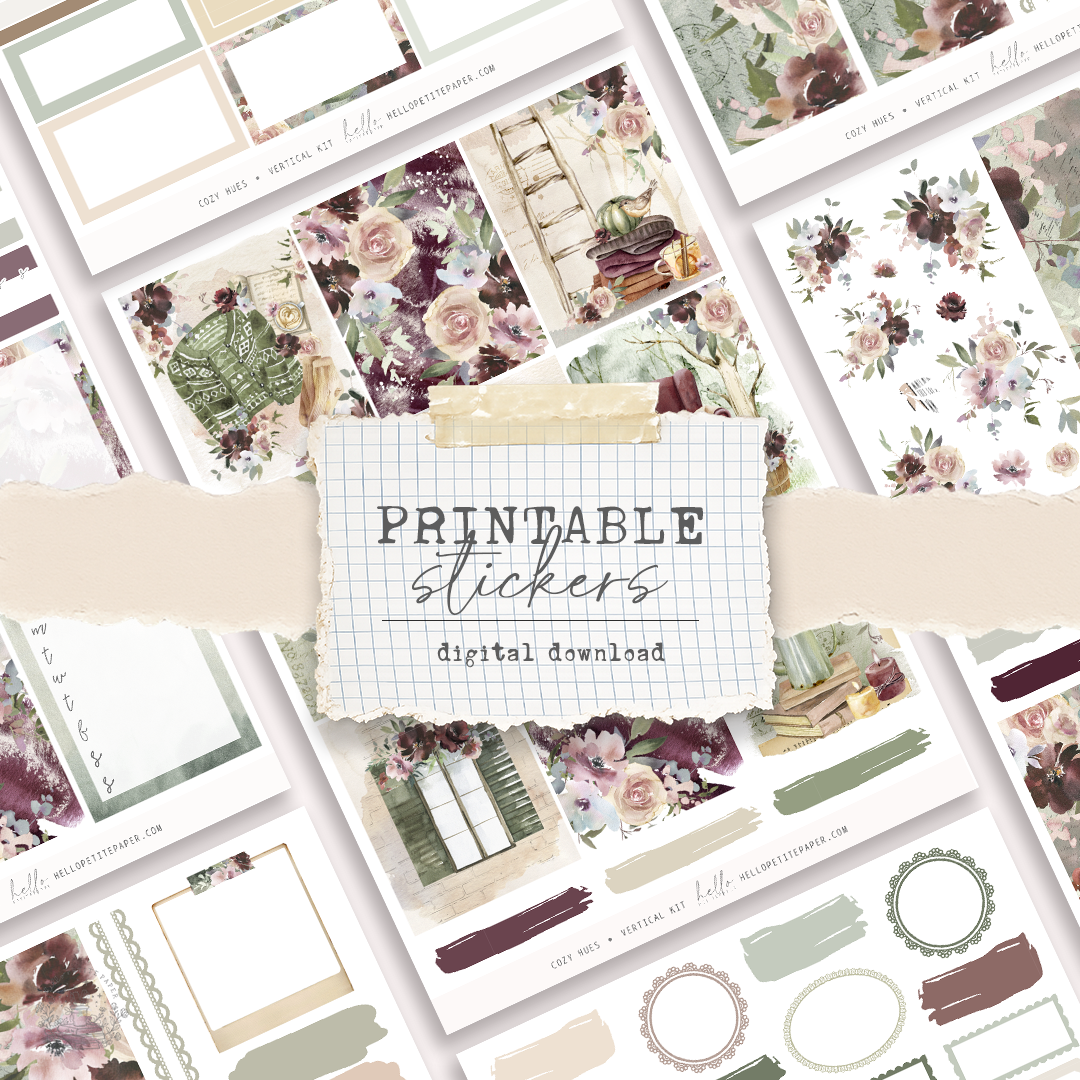 Printable stickers - Cozy Hues Sticker kit (set of 4)