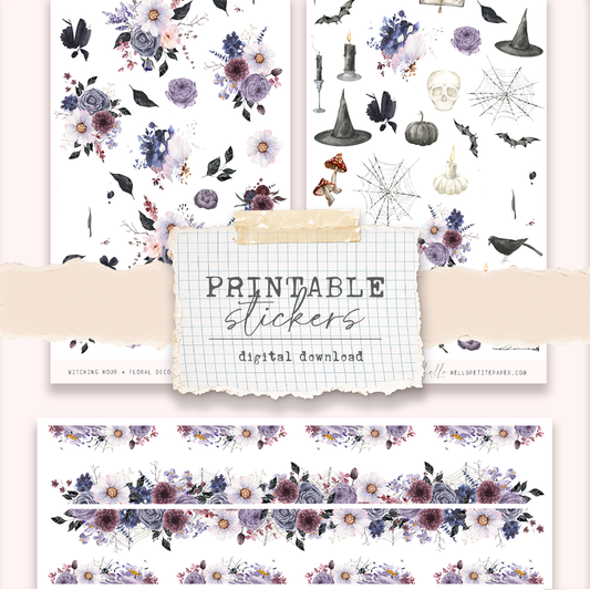 Printable stickers - Witching hour deco stickers (set of 3)