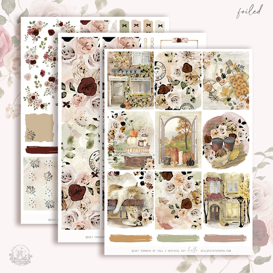 Quiet corners of Fall  - FOILED KIT - premium matte paper sticker kit