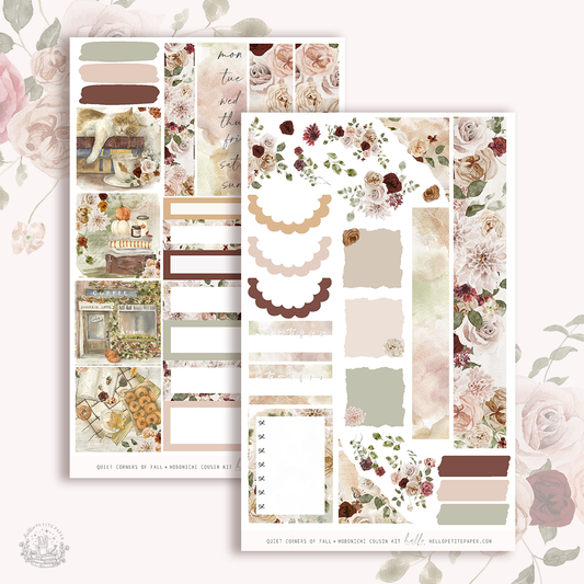 Quiet corners of Fall  -  Hobonichi Cousin Sticker Kit