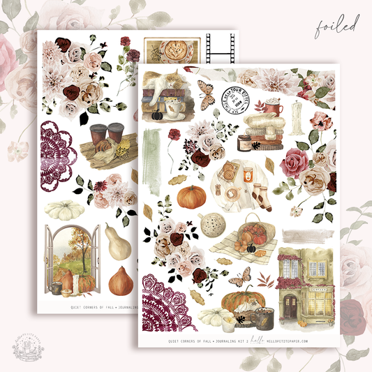 Quiet corners of Fall  - FOILED Journaling Sticker Kit
