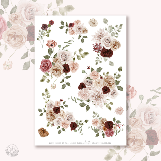Quiet corners of Fall - Large Floral Deco Stickers