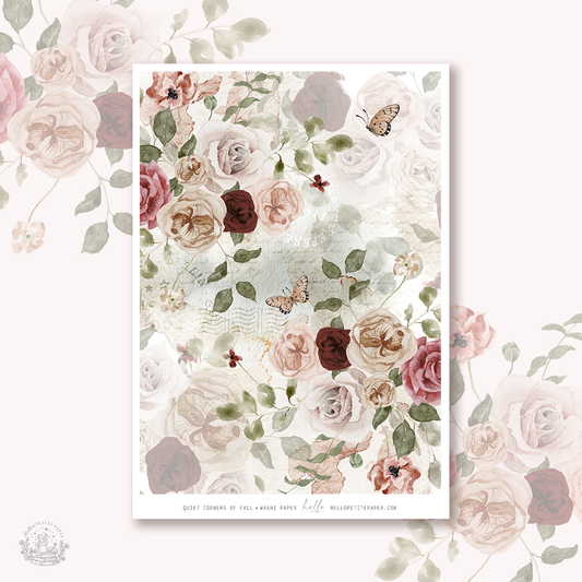 Quiet corners of Fall | tearable washi sheet (1 sheet)