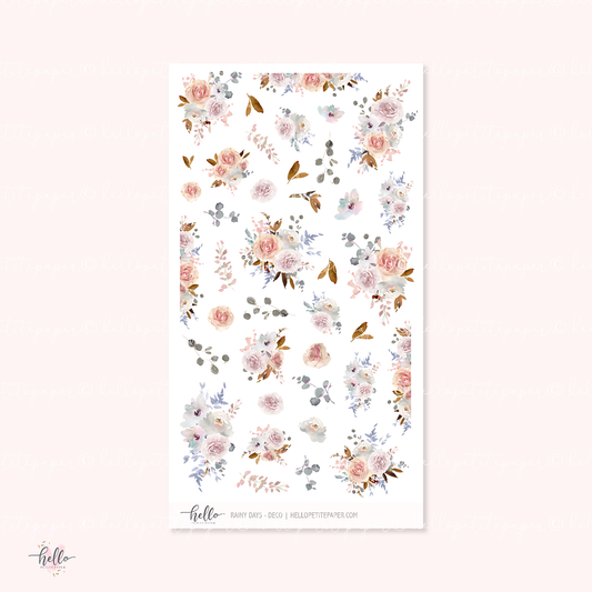 Printable stickers - Rainy days deco stickers