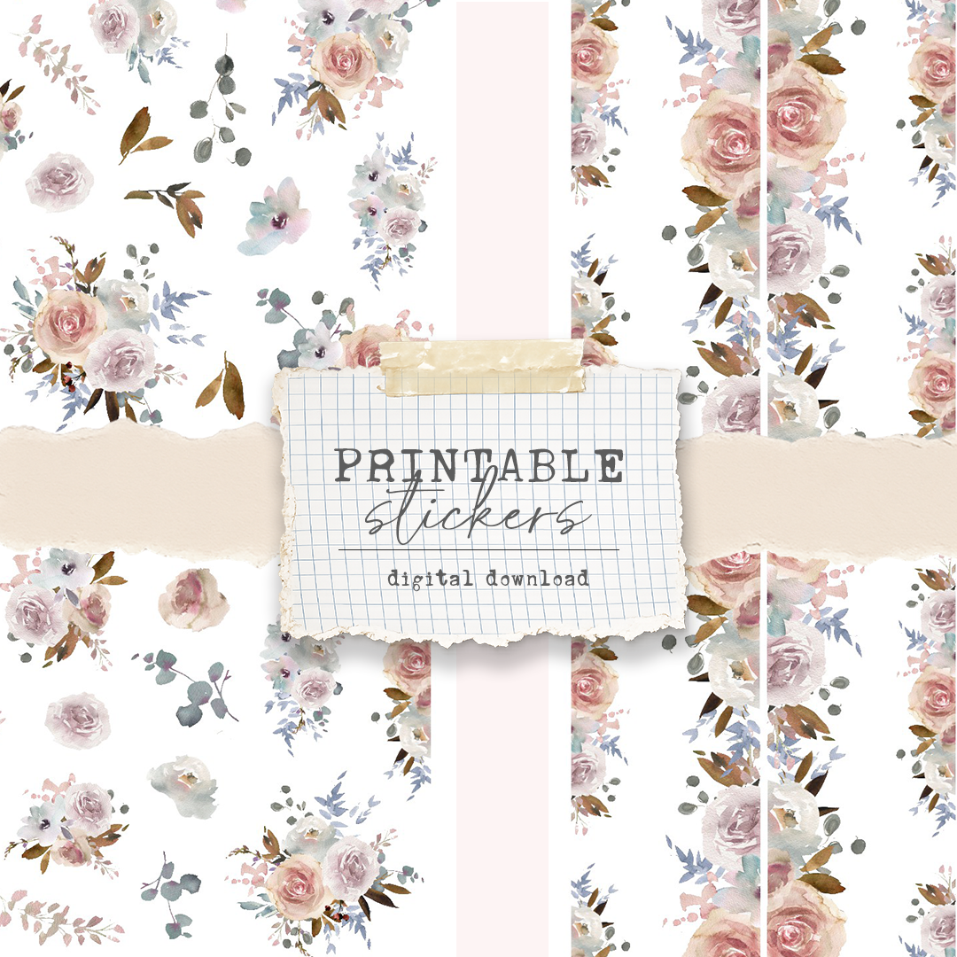 Printable stickers - Rainy days deco stickers