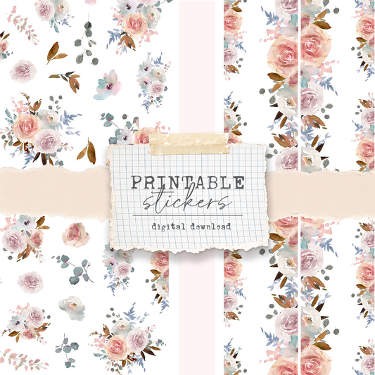Printable stickers - Rainy days deco stickers