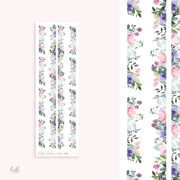 Floral trims | Rapunzel - planner stickers