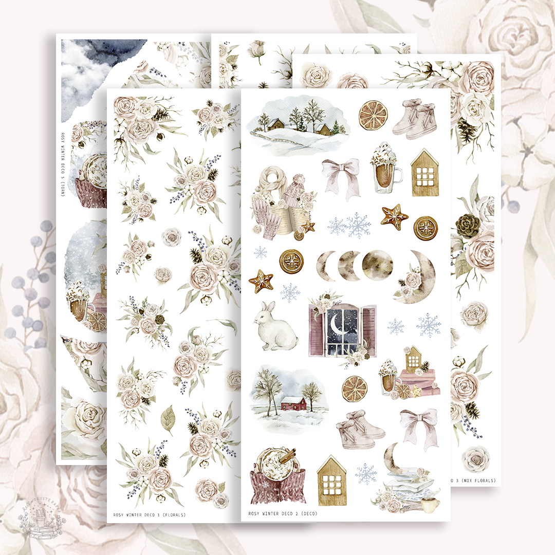Rosy Winter - Deco kit (5 sticker sheets) (Copy)